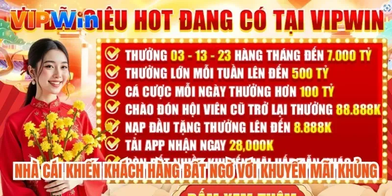Nhà cái khiến khách hàng bất ngờ với khuyến mãi khủng